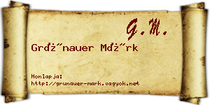 Grünauer Márk névjegykártya